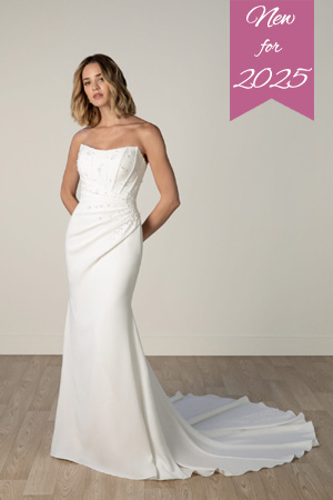 Taffeta and Lace Stella York Wedding Gown 8056