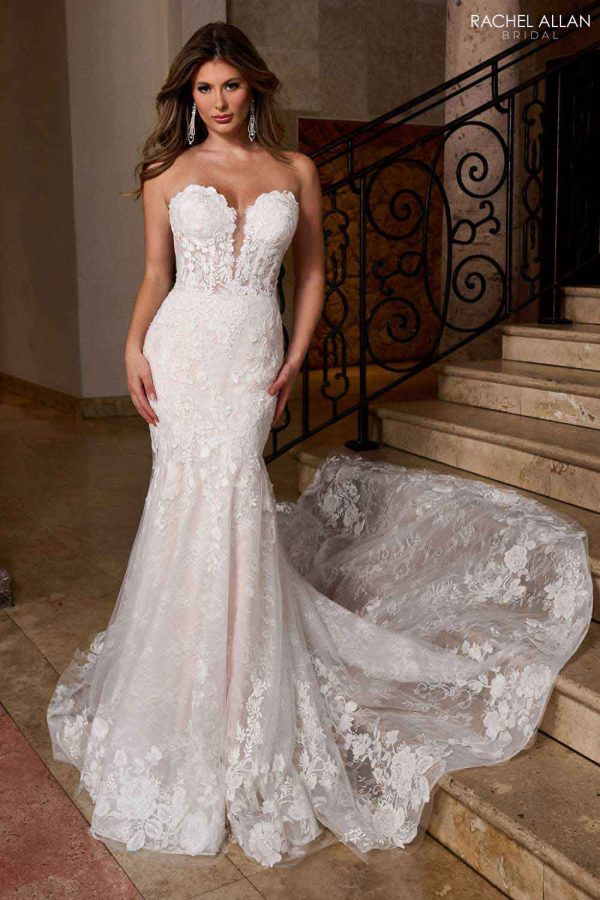 Taffeta and Lace Rachel Allen Wedding Gown RB5088