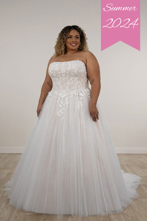 Taffeta and Lace Wedding Dresses Stella York Plus size 7974