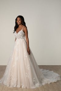 Taffeta and Lace Stella York Wedding Gown 8017-S24-back