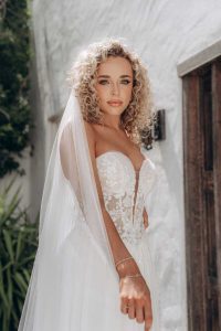 Taffeta and Lace Stella York Wedding Gown 8027