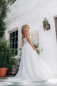 Taffeta and Lace Stella York Wedding Gown 8027