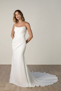 Taffeta and Lace Stella York Wedding Gown 8056-S24-front