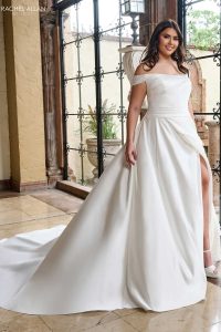 taffeta and lace gloucester rachel allen wedding gown RB2213 front view