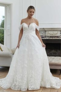 Taffeta and Lace Romantic Wedding Gowns Josie