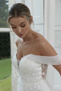 Taffeta and Lace Romantic Wedding Gowns Josie