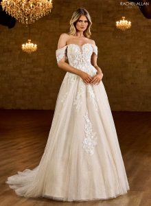 Taffeta and Lace Wedding Gowns from Rachel Allen RB2184 plus