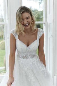 Taffeta and lace Gloucester wedding gowns_romantica_ember